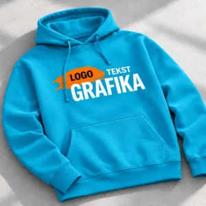 Bluza z kapturem z nadrukiem LOGO TEKST GRAFIKA (wizualizacja)