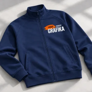 Bluza rozpinana bez kaptura z nadrukiem LOGO TEKST GRAFIKA (wizualizacja)