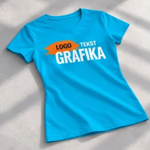 T-shirt damski z nadrukiem LOGO TEKST GRAFIKA (wizualizacja)