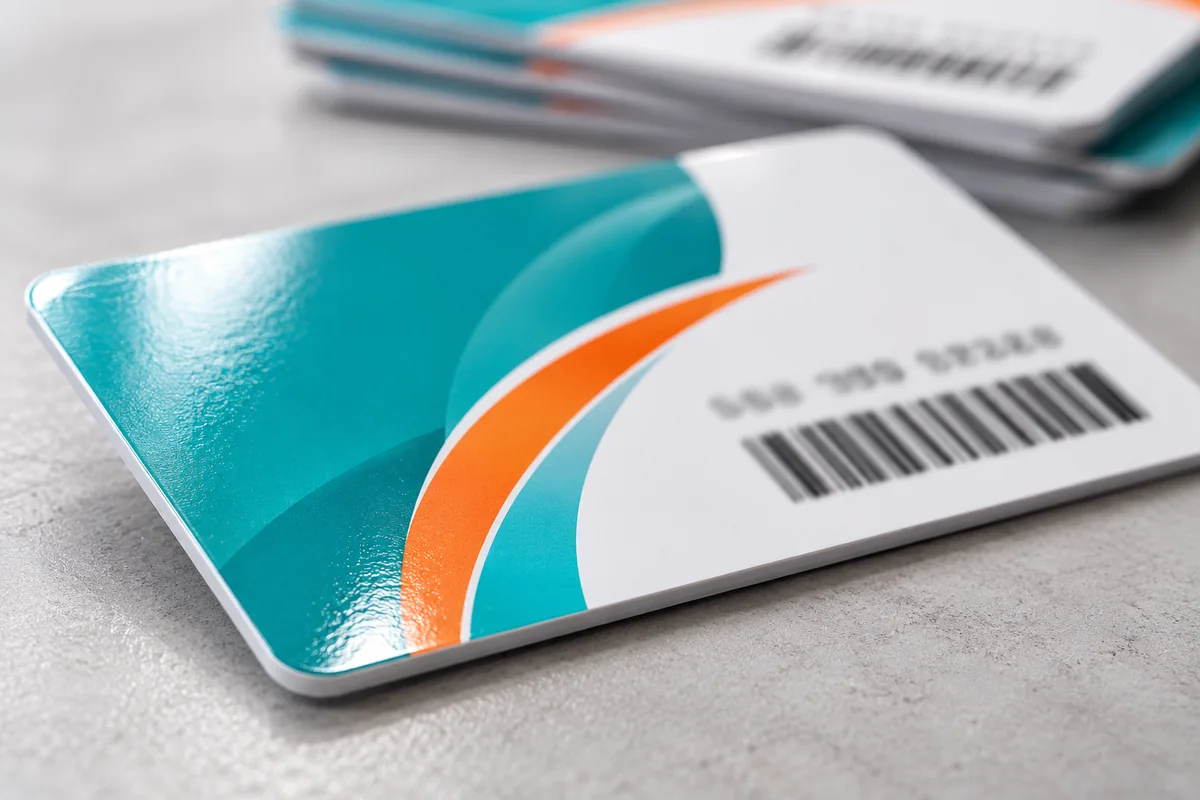 Personalizowana karta plastikowa PVC z kodem kreskowym